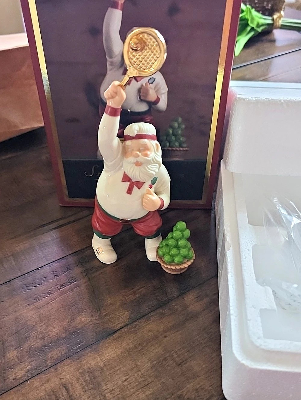 Lenox Santa's Pastimes Tennis Player Santa Tenn3is Player Holiday Decor